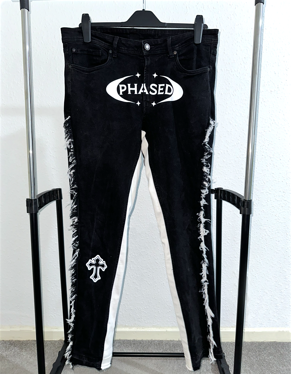 Phased Fringe Trim Jeans